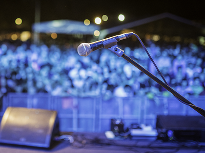 Microphone-On-Stage - Credit: iStock-639026210